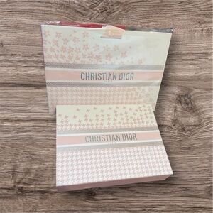 Christian Dior Pink Houndstooth Gift Box and Gift Bag